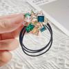 Korean Fashion Rhinestone Elastic Hair Rubber Bands For Girls Tie Hair Ring Rope Scrunchie Office Accessories Ponytail Headdress