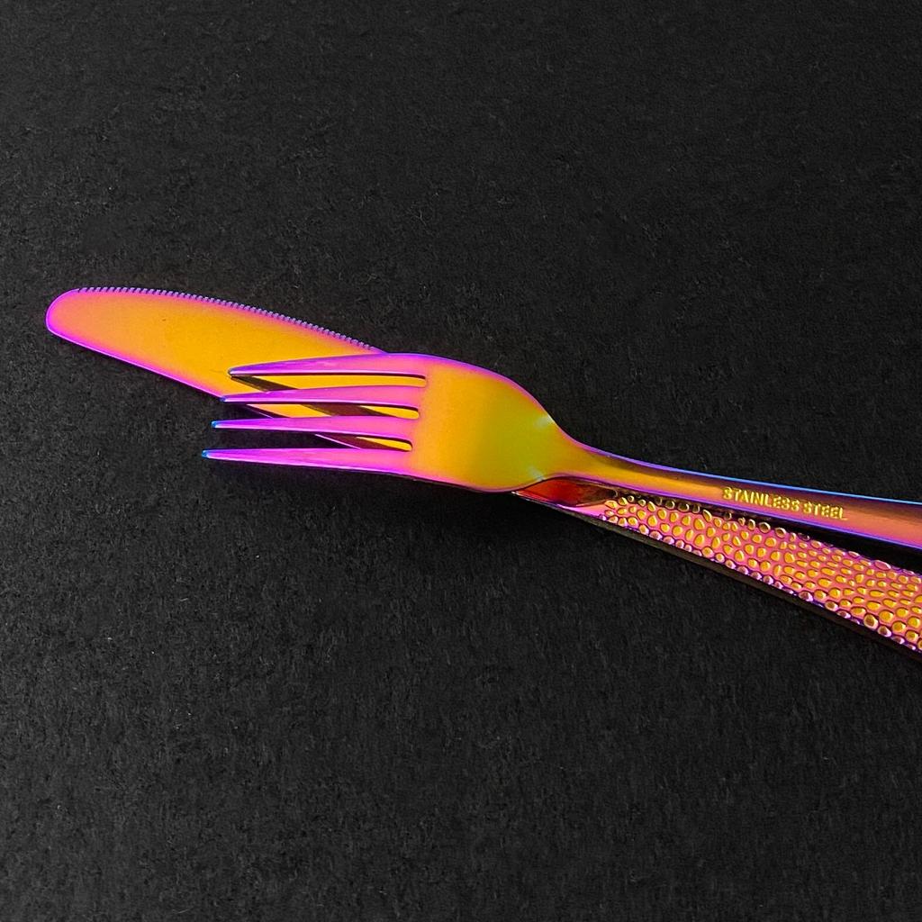 40ks/sada Nová luxusní sada zlatých příborů Zrcadlo Sada příborů Nerezové příbory Nůž Vidlička Lžíce Čajová lžička Na doma