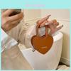 Girl Summer Heart Shaped Pu Shoulder Bag With Letter Print For Daily Use