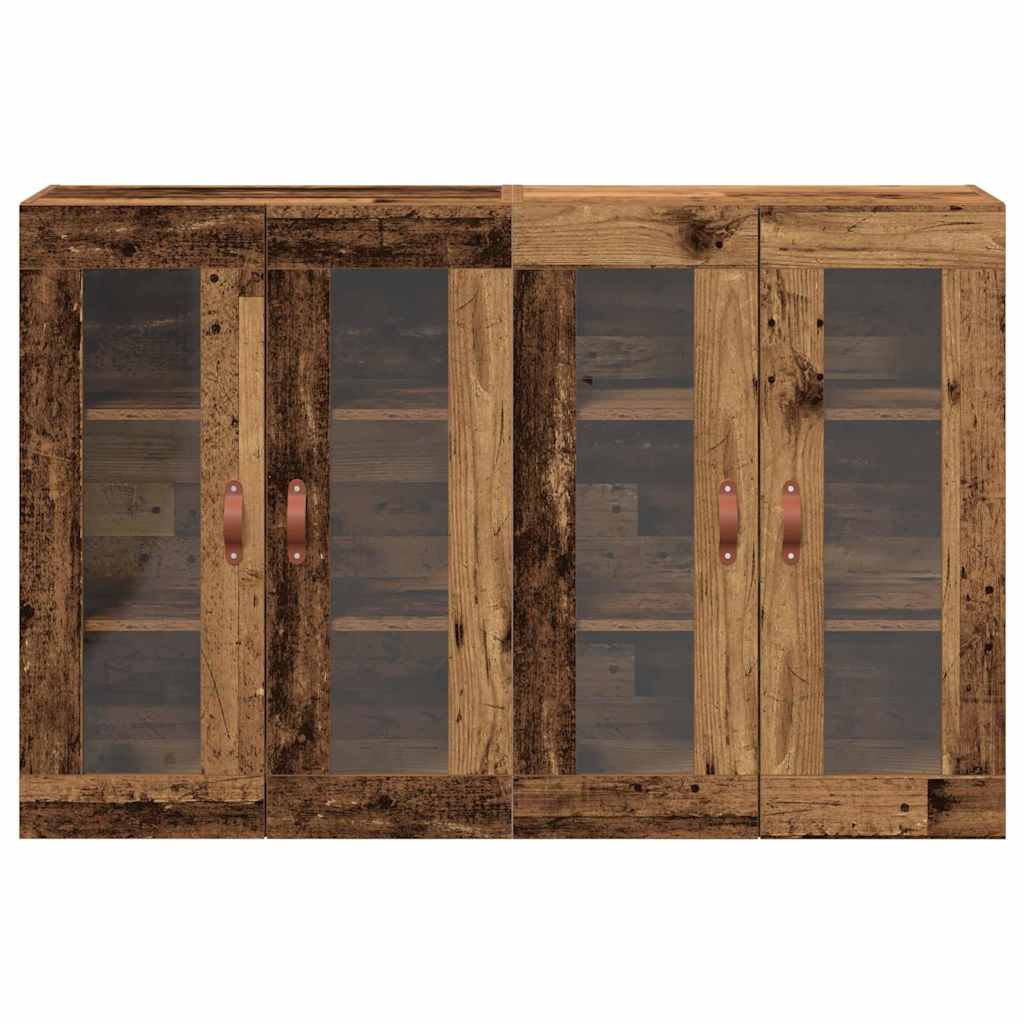 vidaXL Wandschränke 2 stk. Altholz 69,5 x 34 x 90 cm Holzwerkstoff