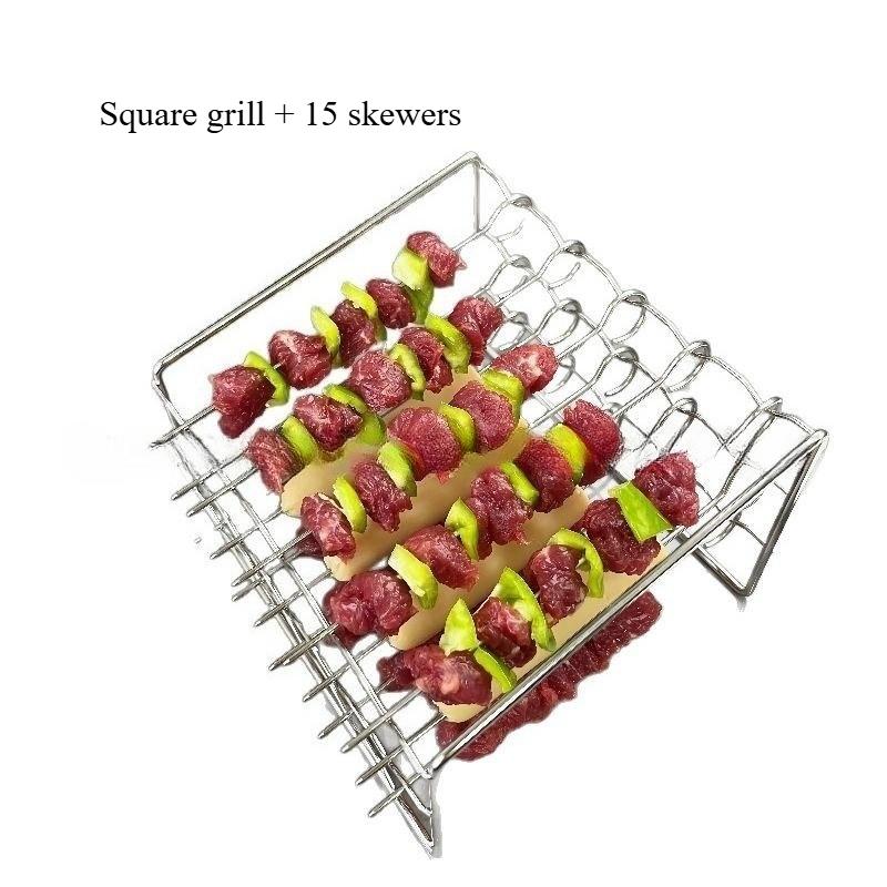 1Set Stainless Steel Grill &Skewers,24/36/48 Pcs Needle,BBQ Set, Air Fryer,Oven,Grill,Skewers,grill Accesories Kitchen Tools