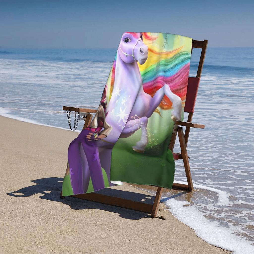 Tapestry Ragazza Anime Capelli Arcobaleno e Unicorno Arte da Parete Fiabesca da Appendere per Camera da Letto Dormitorio Decorazione Casa Regalo di Festa per Bambini