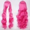 Parrucche Cosplay Europee e Americane, Parrucche Anime Colorate, Fibra ad Alta Temperatura, Capelli Lunghi e Ricci da 80 cm, Bottoni per il Commercio Estero