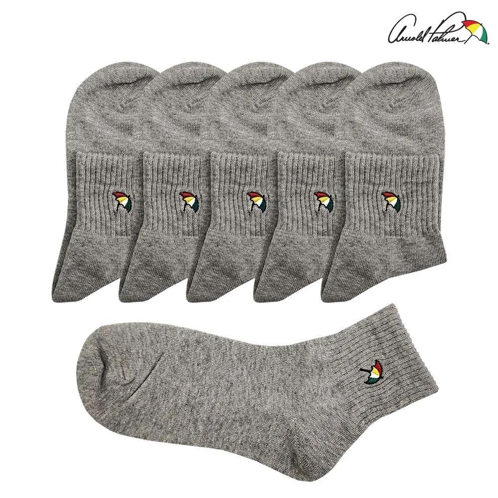 Arnold Palmer Middle School Socks Basic Plain Gray Girls  School Uniform Socks Mid-Length 5-Pair Set Made in Korea LSP003 Gray 5-piece set
