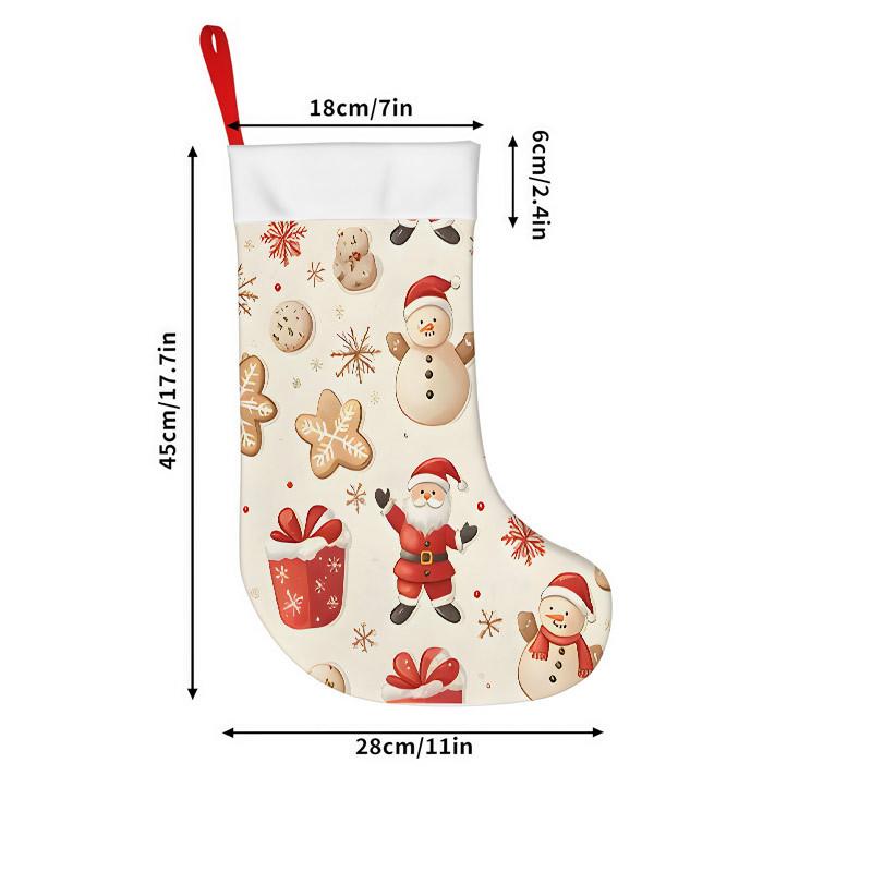 Christmas decoration fireplace hanging stocking Christmas Stockings 1pc 45.72 cm, Christmas Snowflake Gift Cookie Snowma