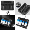 Advanced AA 3A C D Battery Charger for Rechargeable Batteries USB Fast Charging Slots with Auto Shut Feature
