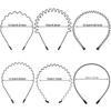 6pcs Metal Headband For Men Women Fashion Hair Bands Outdoors Sports Non Slip Smooth Elastic Teeth Comb Unisex Hair Accessories