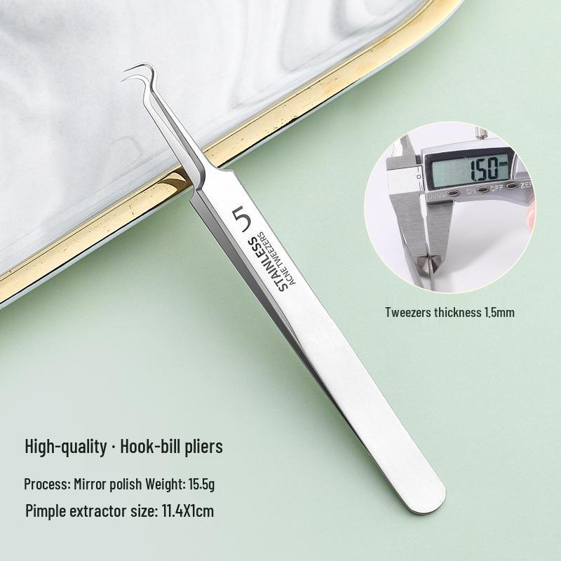 Stainless Steel Blackhead Remover Tool Set: Clips and Needles for Acne and Pimple Care