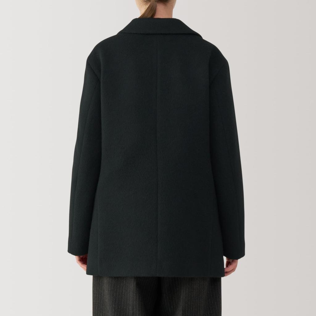 MUJI Jacke aus recycelter Wollmischung Größe BD0ZFA4A Damenmantel, Schwarz, XL,