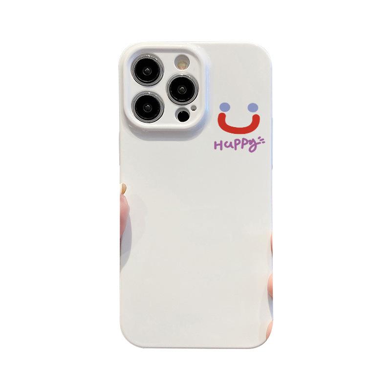 For Smiling Face for Apple 14pro Mobile Phone Case and Lens Package for IPhone15 Niche for Apple 13 Mobile Phone Protective Case