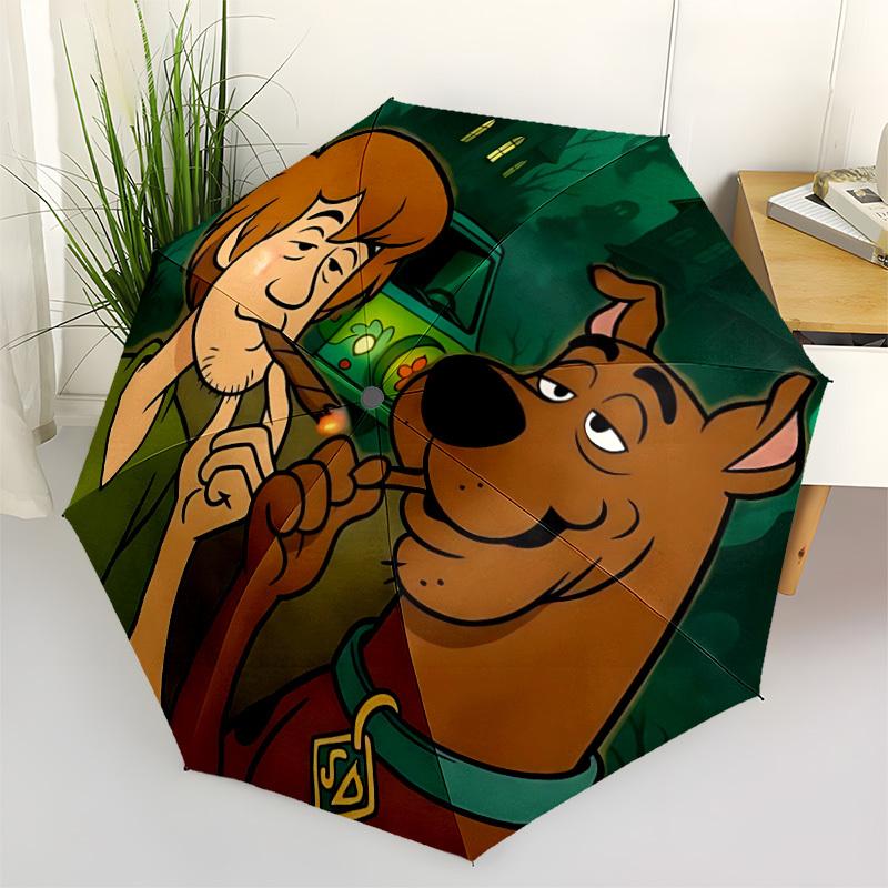 1pc Scooby-Doo Mystery 8-Ribs Sturdy Frame, Automatic Open/Close, Durable & Colorful Ideal for Beach, Travel, And All Seasons10152