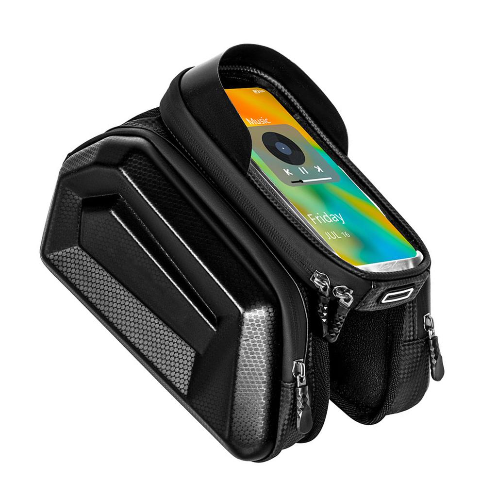 Mountainbike Rahmentasche Oberrohr Fahrradtasche PU PVC EVA Regendicht Satteltasche zum Fahren Doppeltasche Empfindlicher Touchscreen Fahrrad