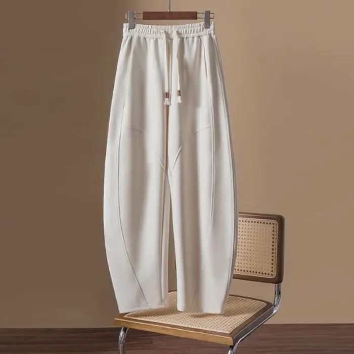 "European Niche Design Loose Casual Women's Pants: Slim, All-Match, Spring/Autumn Banana & Sickle Sweatpants"