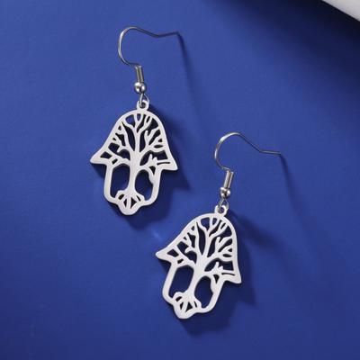 Vintage Lebensbaum Ohrringe für Frauen Schmuck Edelstahl Hängeohrringe Amulett Party Geschenk
