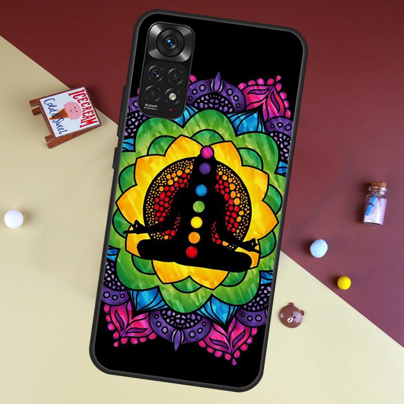 Mandala Chakra Insist Yoga Case For Xiaomi Redmi Note 10 11 Pro Cover For Redmi Note 12 8 9 Pro 11S 10S 9S 9A 9C 10C
