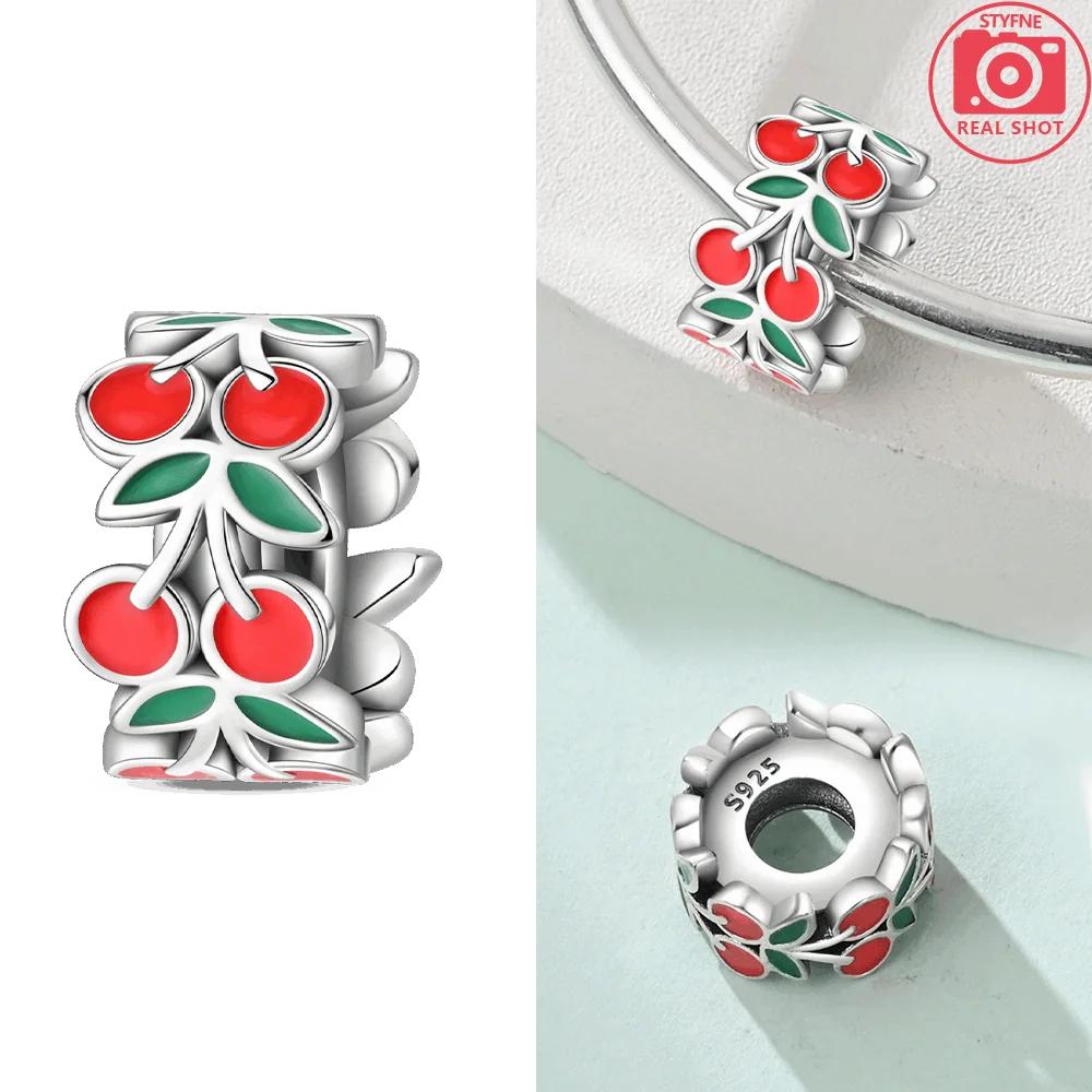Cherry Fruit Series Charms New Copper Color Strawberry Beads Fit 3Mm Original Bracelets Diy Birthday Jewelry Gifts