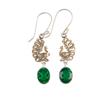 Chrome Diopside Gemstone 925 Sterling Silver Handmade Jewelry Hook Earrings 1.8" EE-88-1