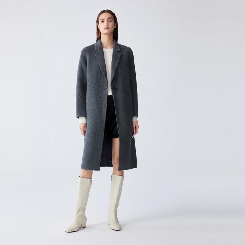 

ELLASSAY Женское длинное шерстяное пальто в стиле непринужденный шик S