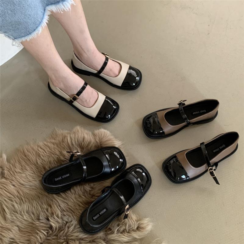 British Small Leather Shoes Female Students Spring 2025 New Korean Version Round Head Fairy Mary Jane Shoes Female Flat Shoes