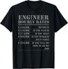Engineer Hourly Rate Funny Engineering Mechanical Civil Gift Unisex T-Shirt