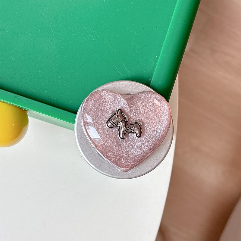 Glitter Heart Airbag Mobile Phone Holder with Magnetic Suction