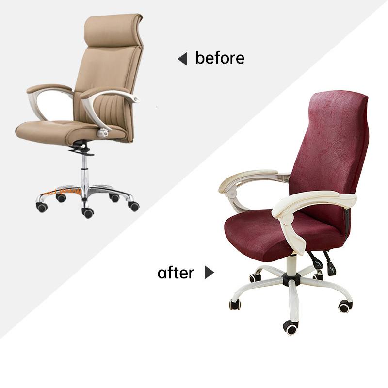 Office Chair Covers Zipper Stretch Micro-waterproof Leathaire Computer Rotating Chair Cover Nano-technology Cloth Seat Cover