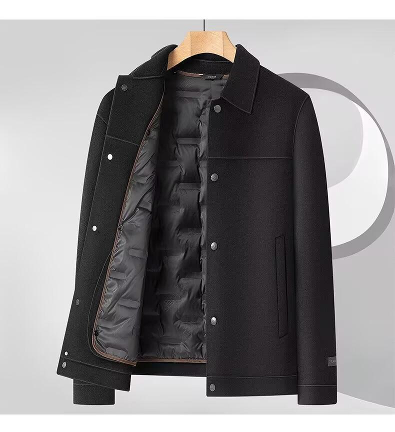 Autumn and Winter Wool Coat Lapel  Version Take-off Down Liner Double-sided Woolen Business Jacket