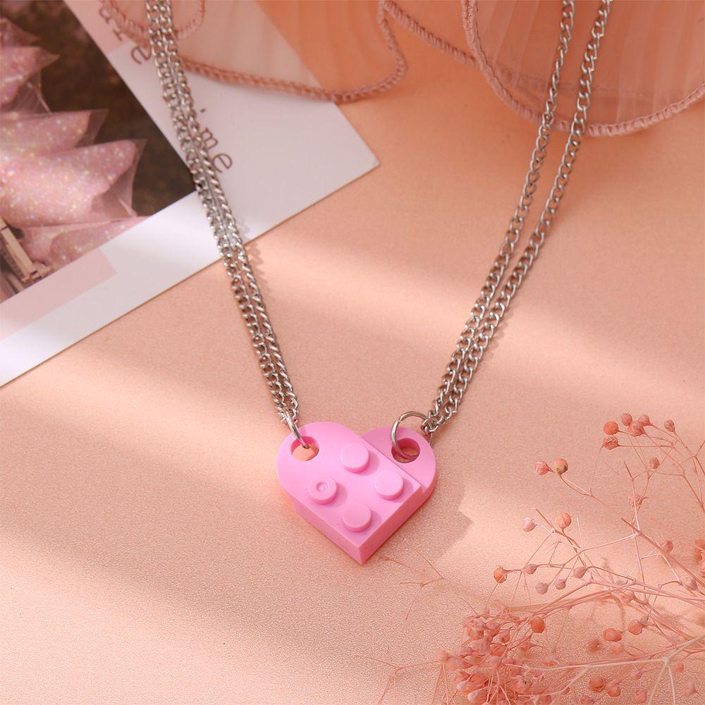 Puzzle Two Piece Heart Pendant Couple Necklace For Buy Couples