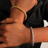 Versatile Beaded Open Bracelet - 18K Gold Plated Titanium Steel Fashion Accessory