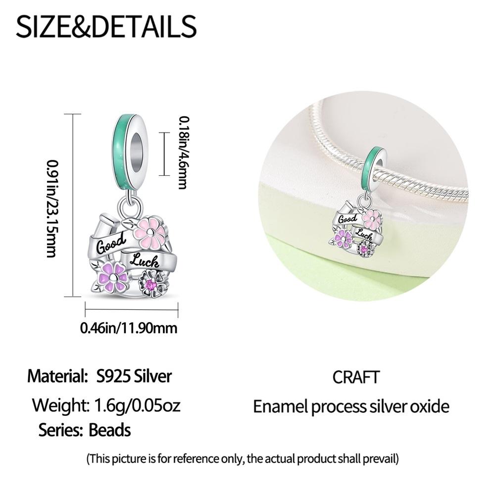 Original Charms Copper Flower-Based Plants Insect Pendants Beads Fit Bracelet Women Jewelry Making Diy Gift