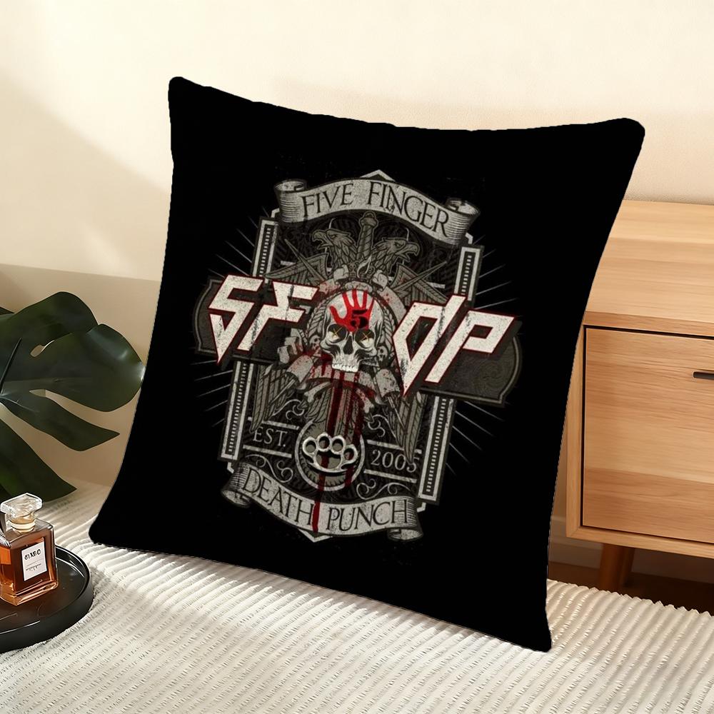 Five F-Finger Death P-Punch Cushion Cover Soft Short Plush Pillow Cover Smooth Cozy Texture Aesthetic Cushion Case Home Decor
