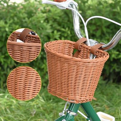 Retro-Geflecht-Fahrradkorb und Kinderwagen-Frontkorb
