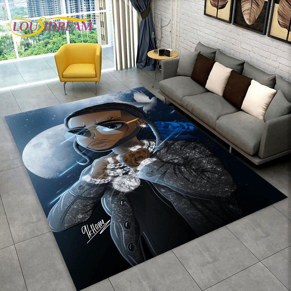 Tappeto Area Hip Hop Art Rapper Leggenda Star, Tappeto per Casa Soggiorno Camera da Letto Bambini Divano Zerbino Decorazione, Tappetino Antiscivolo
