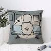 Japan Cute Joke Bear Cushion Cover Eco Linen Pillow Case DoubleSided Print Breathable Durable Zipper Home Decor Gift