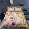 Ethnic Bohemian Mandala Duvet Cover King Queen European Flowers Vintage Bedding Set Geometric Retro Style Polyester Quilt Cover