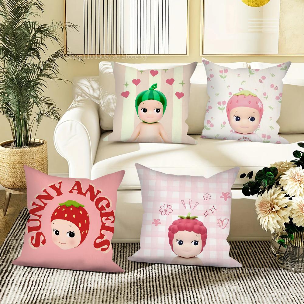 Niedliche Puppe Cartoon Sonnys Angels Kissenbezug Mode Quadratischer Kissenbezug Schlafzimmer Sofa Zimmer Ins Dekoration Freizeit Kissenbezug