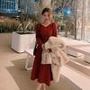 Spring New Temperament Skirt Retro Niche Knitted Dress Women's Waist Slim Skirt