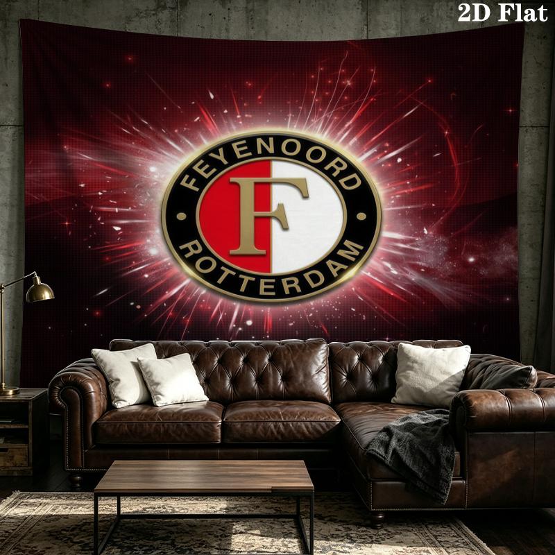 Tapestry z nadrukiem Feyenoord Rotterdam – Dekoracja ścienna do sypialni, akademików i wystroju domu