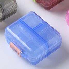 Portable Transparent Plastic Double Layer Seven Compartment Pill Organizer Box for Travel Home Storage Medication Supplements