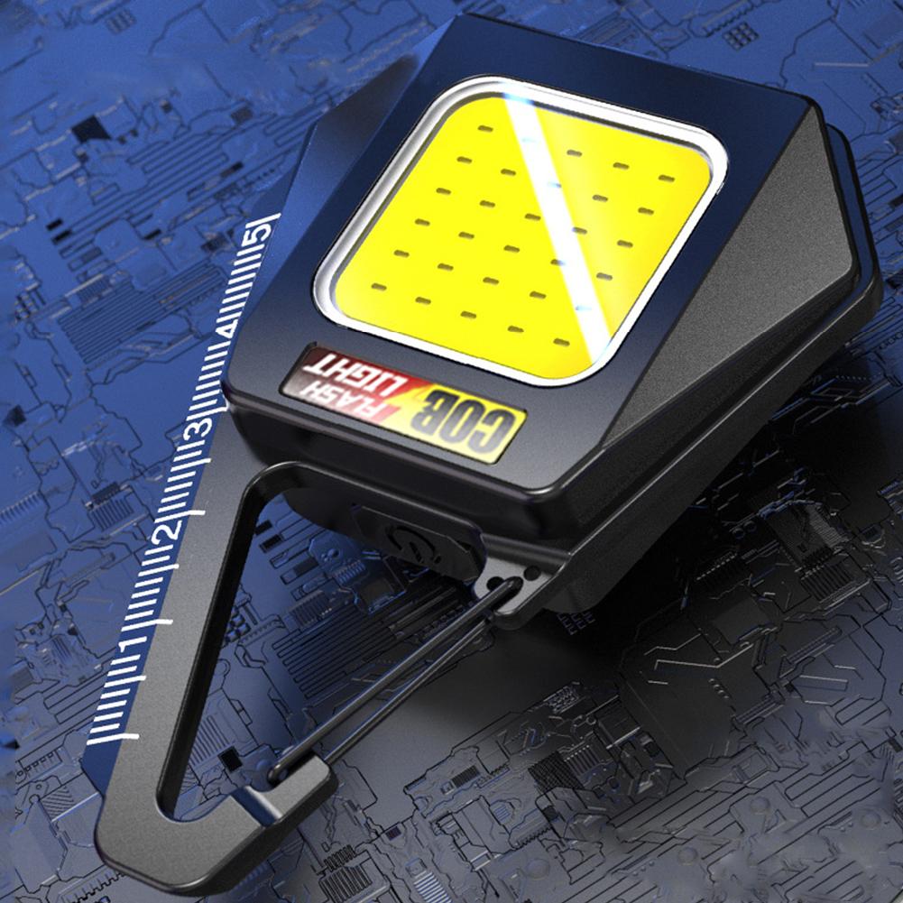 LED COB Keychain Light 200mAh Camping Pocket Lamp IPX4 Waterproof Handheld Emergency Light with Hook for Camping Fishing Walking