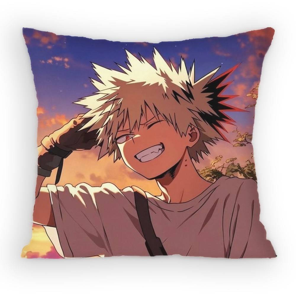 Federa Cuscino Personaggio Anime Cartone Animato Katsuki Bakugo Divano Soggiorno Camera da Letto Testiera Schienale Cuscino Cuscino Quadrato Ora del Sonnellino