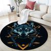 Wolf Head,Round Area Rug,Carpet Rug for Living Room Bedroom Sofa Playroom Decor,Non-slip Floor Mat