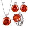 Jewelry Copper Bottom Gold-Plated Rose-Cut Orange-Red Zirconium Simple Wind Cover Main Stone 14-12Mm