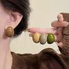 Vintage Chunky Ellipse Ear Studs Exquisite Elegant Ellipse Earrings  Lady/Gifts