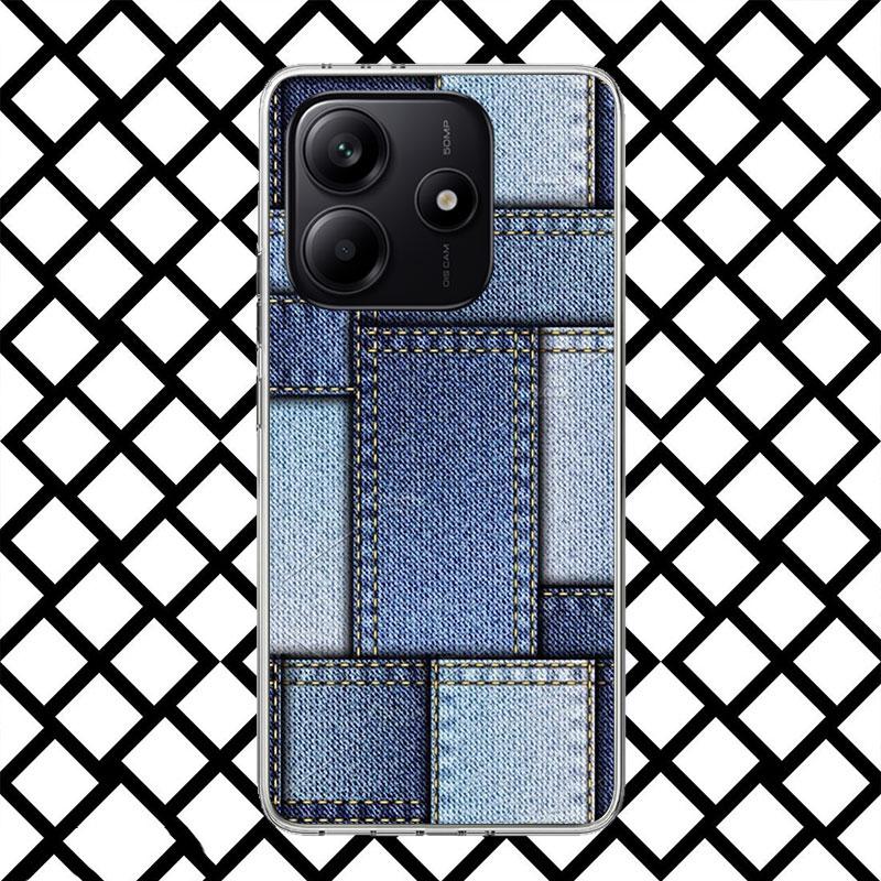 Retro Denim Embrpoidery Phone Case for Xiaomi Redmi Note 15 14 14S 13 12 12S 11 Pro Plus 11E 11T 11S 10S 5G Soft Cover Fundas Re