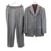 VISARUNO Made In Japan Wool Check Pattern Suit Setup 4M Gray Men's Used