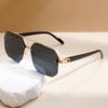 Men's Half-frame Double-beam Driving Sunglasses Simple Style Classic Versatile Anti-ultraviolet Sunglasses