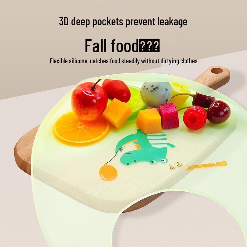 Ultra-Thin Waterproof Silicone Bib for Babies - Soft and Durable Drool and Food Catcher