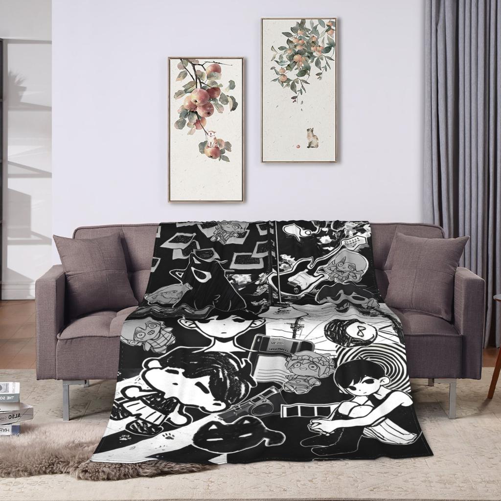 Anime Basil Omori Game Blanket  Warm Novelty Plush Throw Blanket For Home Decor Picnic Flannel Bedspread Bed Cover