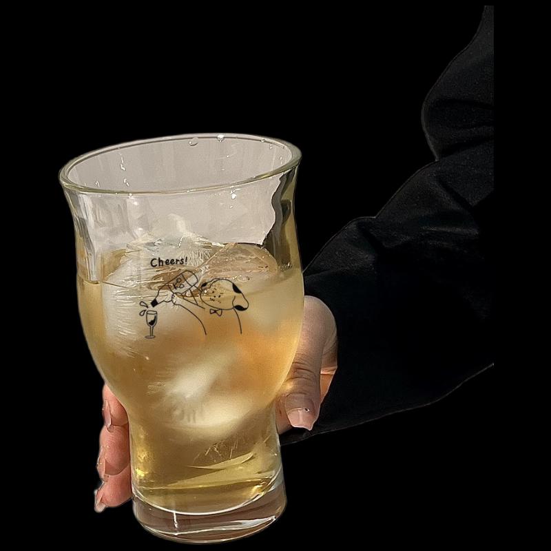 Shangqi Gentleman Dog Wide-Mouth Glass Beverage Cup